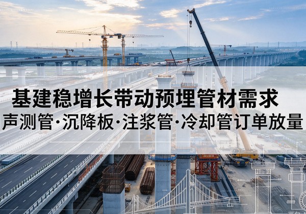 禄劝基建稳增长带动预埋监测管材需求，声测管、沉降板、注浆管订单持续放量